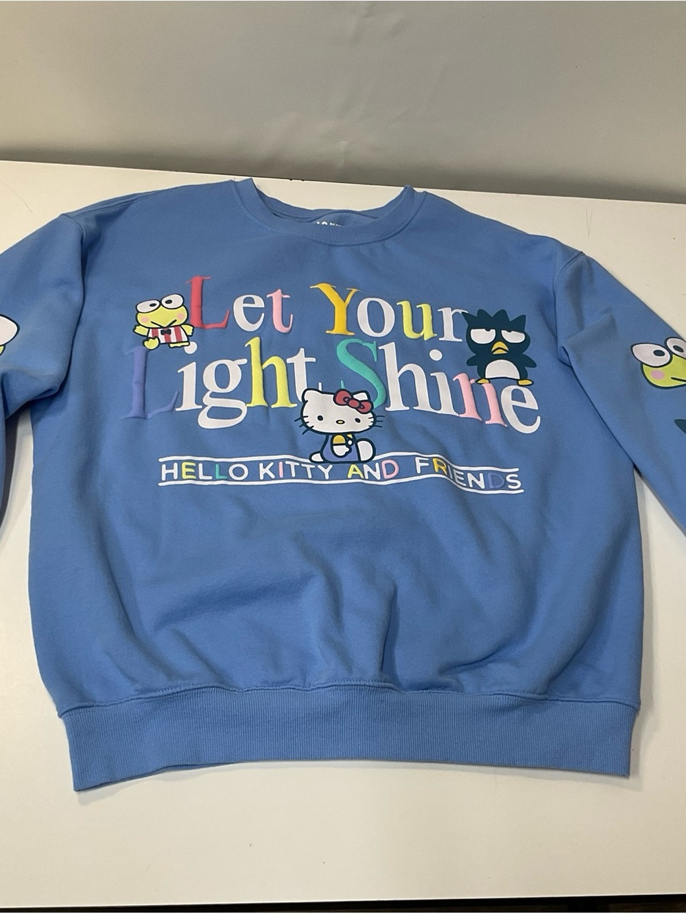 Sanrio Light Blue Hello Kitty "Let Your Light Shine" Kids Sweatshirt